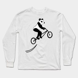 Panda On stunt Bike Long Sleeve T-Shirt